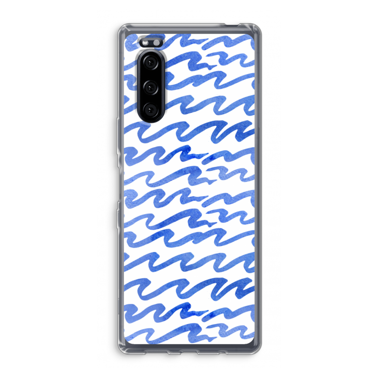 Blauwe golven: Sony Xperia 5 Transparant Hoesje