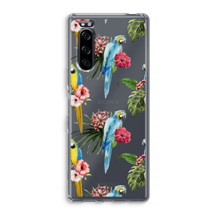 Kleurrijke papegaaien: Sony Xperia 5 Transparant Hoesje