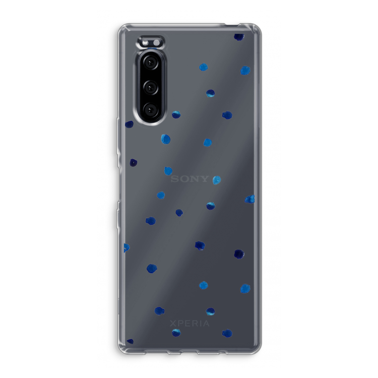 Blauwe stippen: Sony Xperia 5 Transparant Hoesje