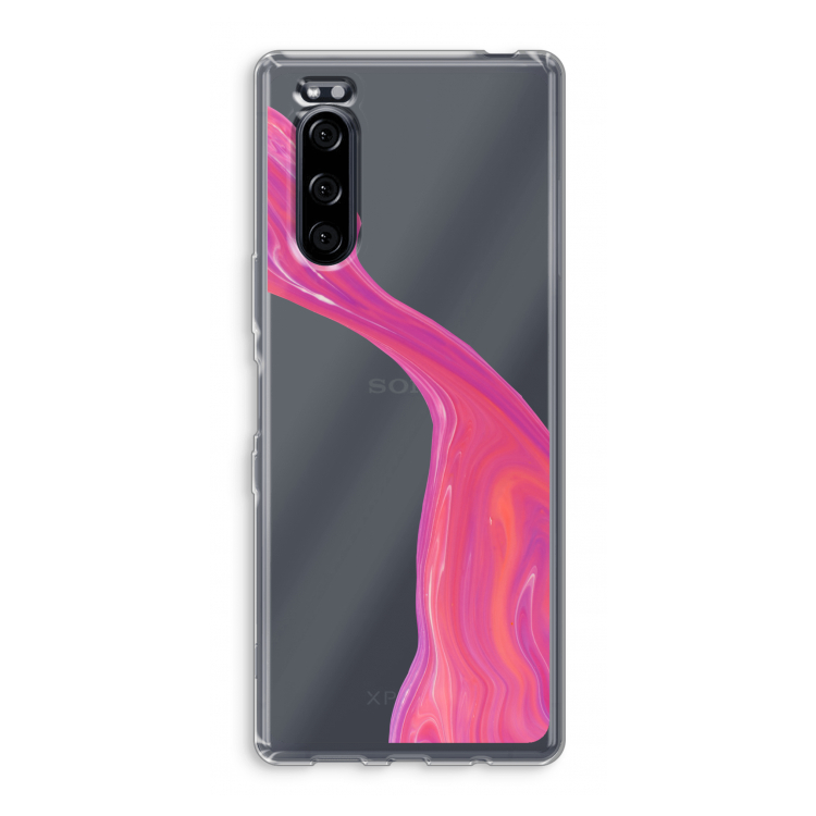 Paarse stroom: Sony Xperia 5 Transparant Hoesje