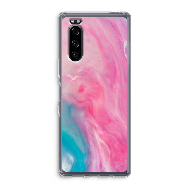 Roze explosie: Sony Xperia 5 Transparant Hoesje