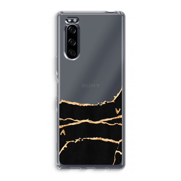 Gouden marmer: Sony Xperia 5 Transparant Hoesje