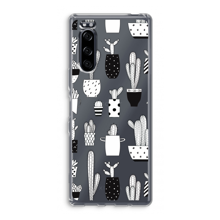 Cactusmotief: Sony Xperia 5 Transparant Hoesje