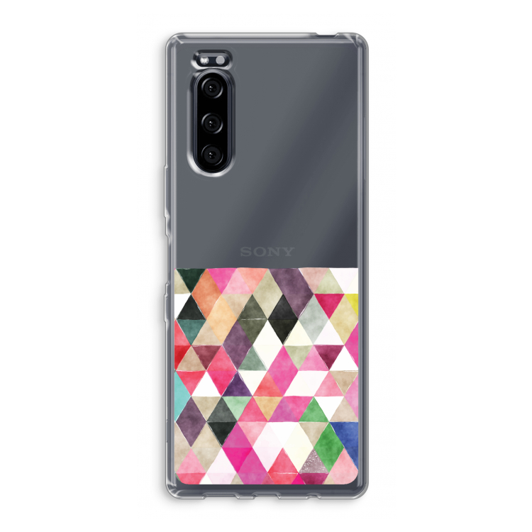 Gekleurde driehoekjes: Sony Xperia 5 Transparant Hoesje