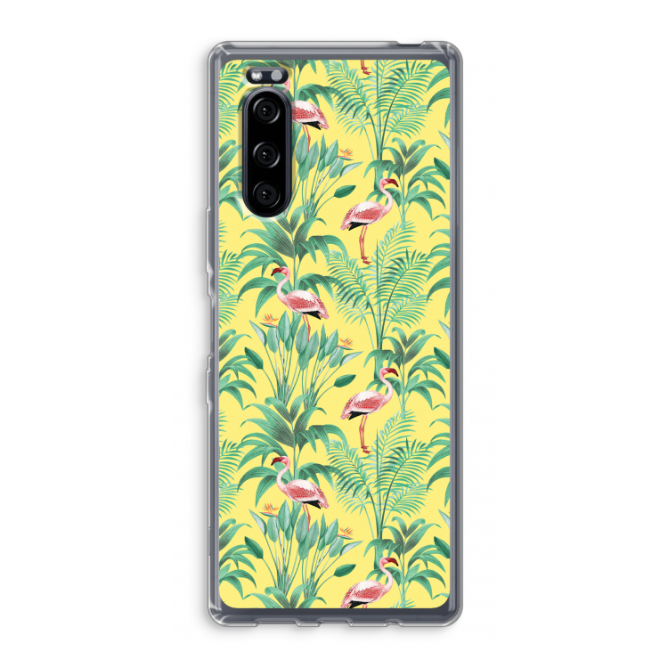 Flamingo party: Sony Xperia 5 Transparant Hoesje