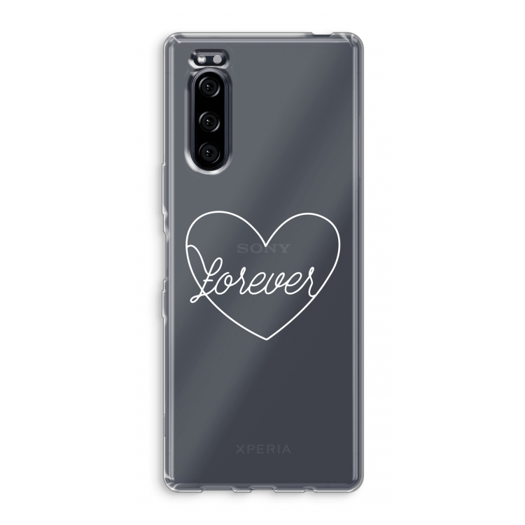 Forever heart pastel: Sony Xperia 5 Transparant Hoesje
