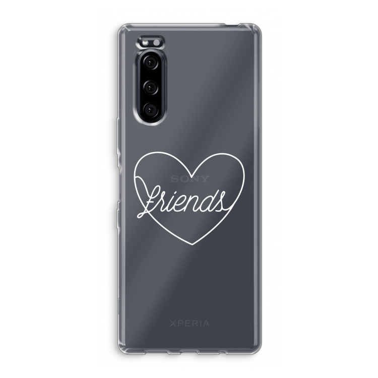 Friends heart pastel: Sony Xperia 5 Transparant Hoesje