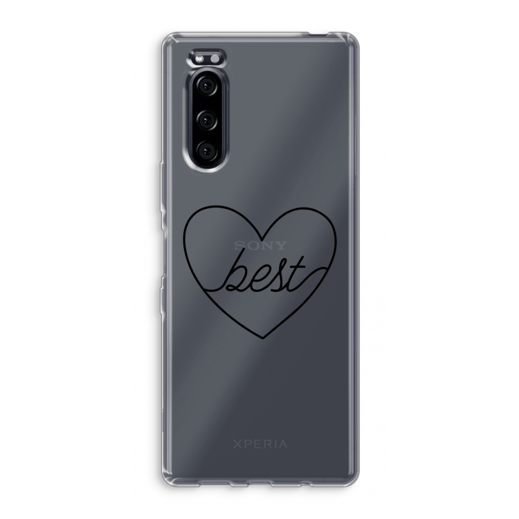Best heart black: Sony Xperia 5 Transparant Hoesje