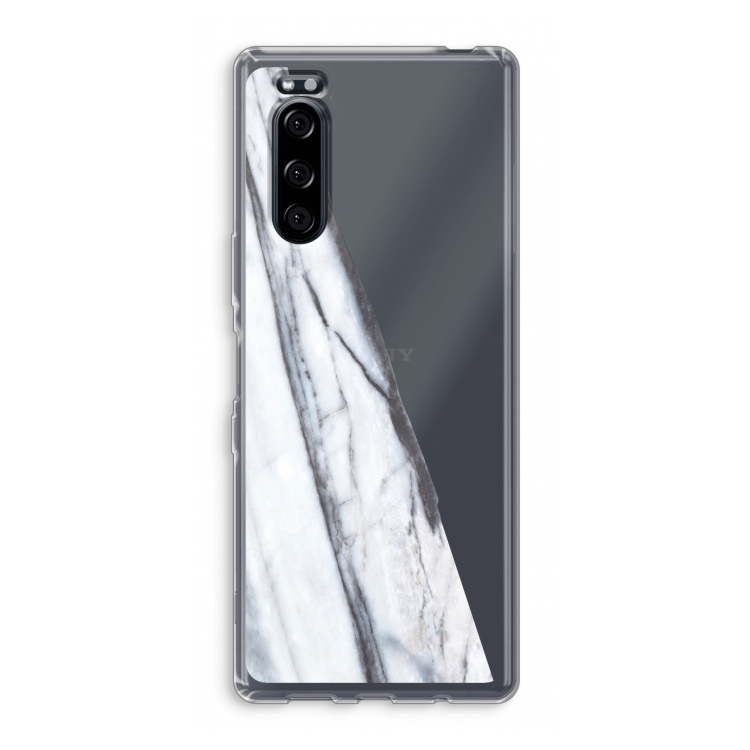 Gestreepte marmer: Sony Xperia 5 Transparant Hoesje