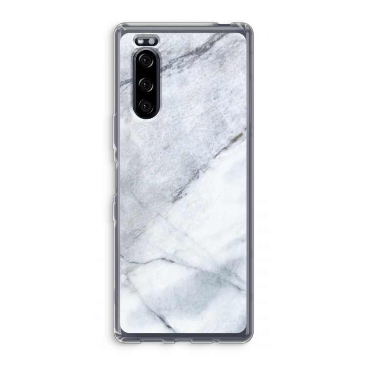 Witte marmer: Sony Xperia 5 Transparant Hoesje