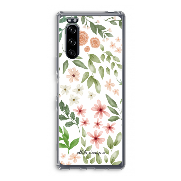 Botanical sweet flower heaven: Sony Xperia 5 Transparant Hoesje