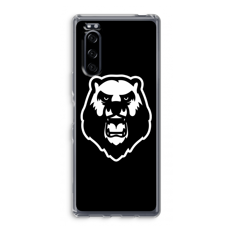 Angry Bear (black): Sony Xperia 5 Transparant Hoesje