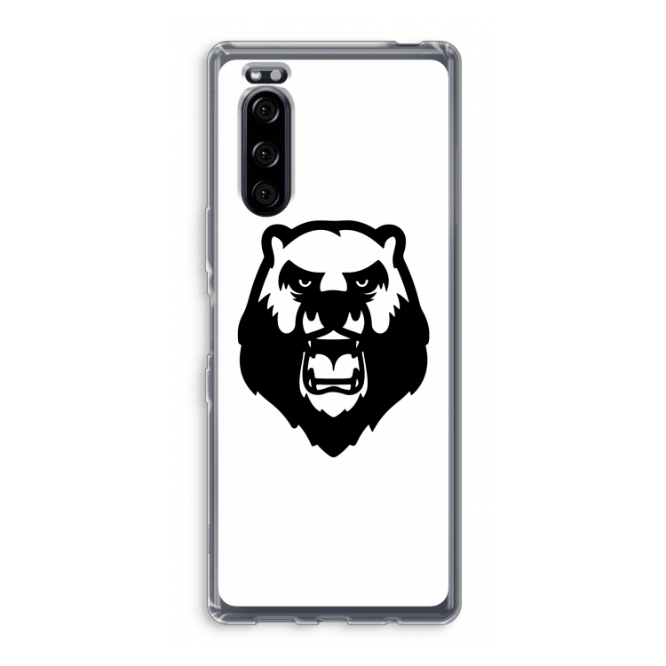 Angry Bear (white): Sony Xperia 5 Transparant Hoesje