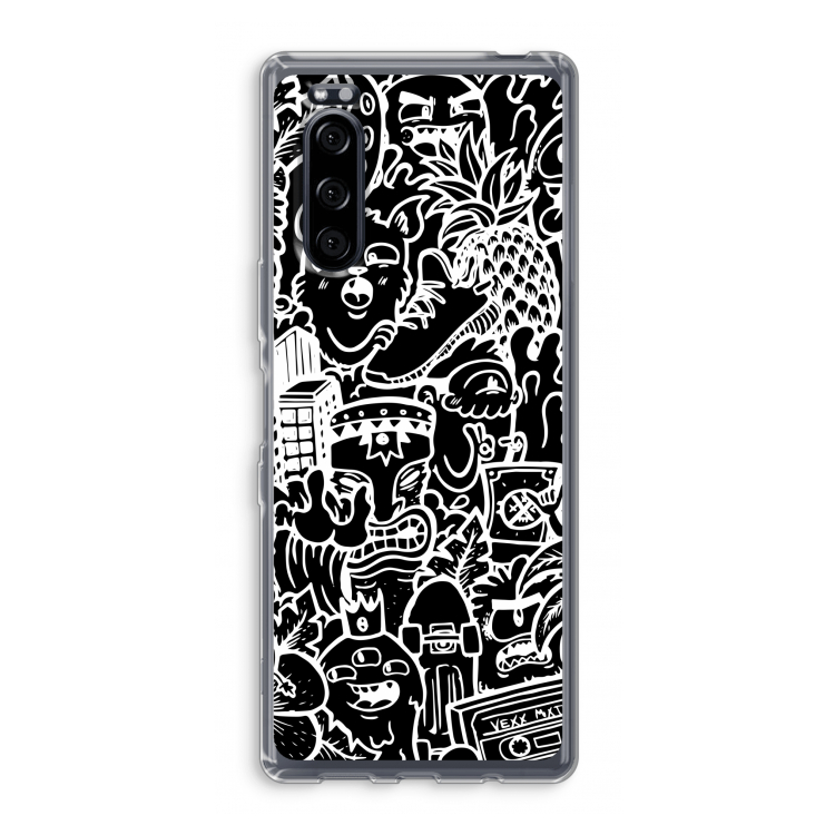 Vexx Black Mixtape: Sony Xperia 5 Transparant Hoesje