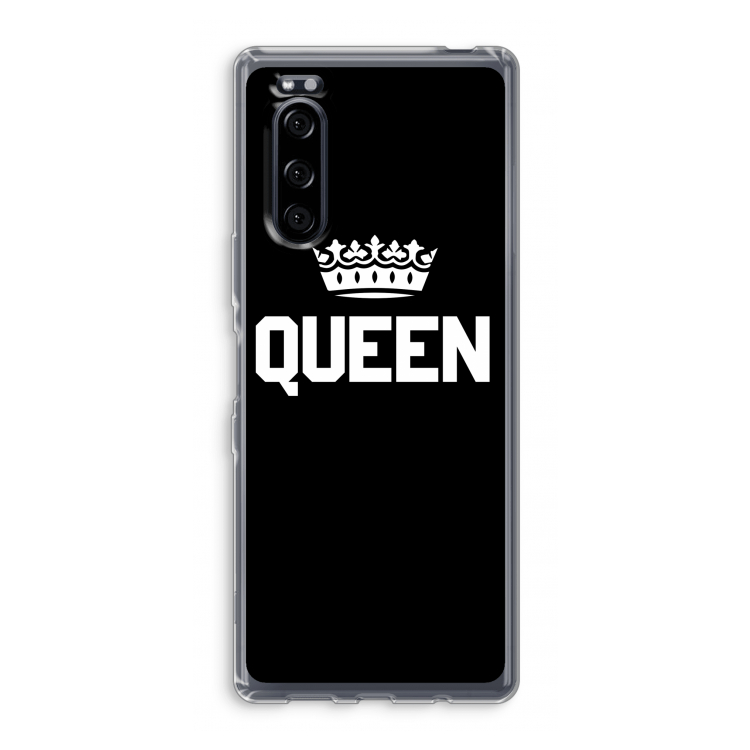 Queen zwart: Sony Xperia 5 Transparant Hoesje
