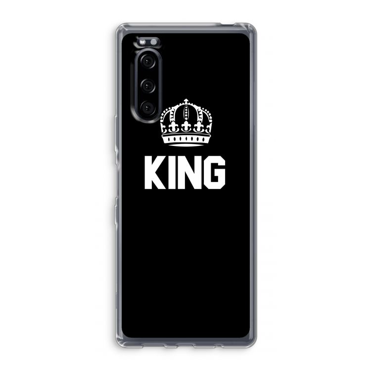 King zwart: Sony Xperia 5 Transparant Hoesje