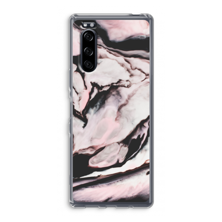 Roze stroom: Sony Xperia 5 Transparant Hoesje