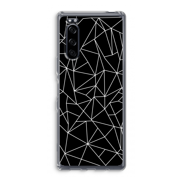 Geometrische lijnen wit: Sony Xperia 5 Transparant Hoesje