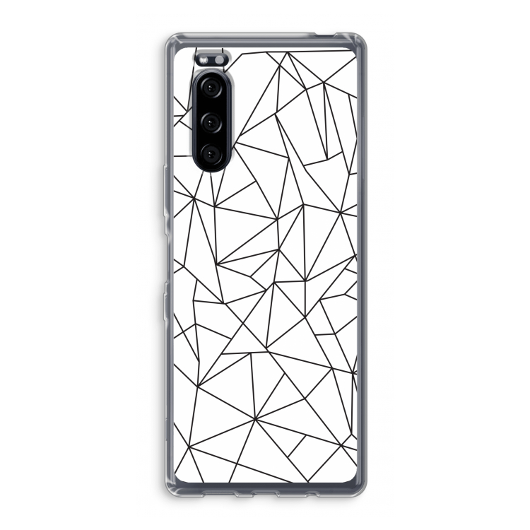 Geometrische lijnen zwart: Sony Xperia 5 Transparant Hoesje