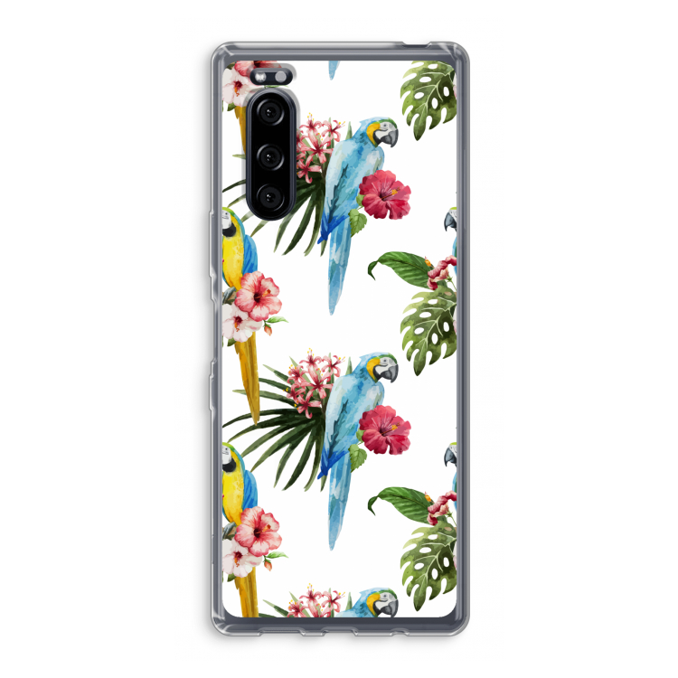Kleurrijke papegaaien: Sony Xperia 5 Transparant Hoesje