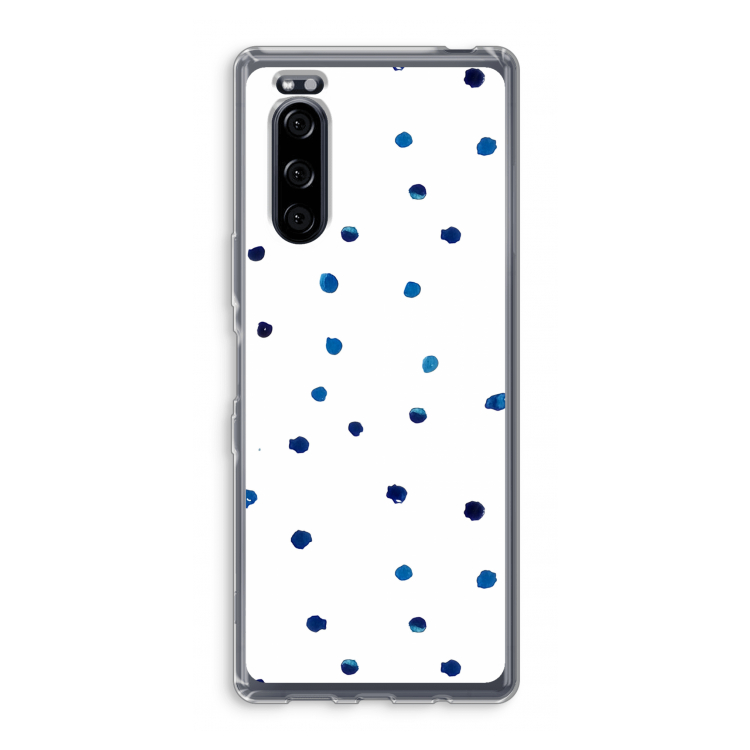 Blauwe stippen: Sony Xperia 5 Transparant Hoesje