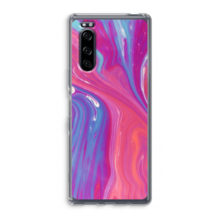 Paarse stroom: Sony Xperia 5 Transparant Hoesje