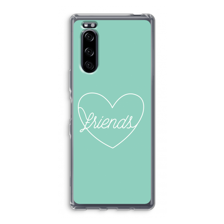 Friends heart pastel: Sony Xperia 5 Transparant Hoesje