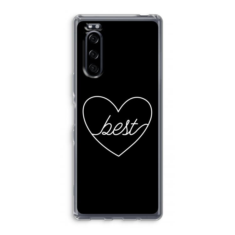 Best heart black: Sony Xperia 5 Transparant Hoesje