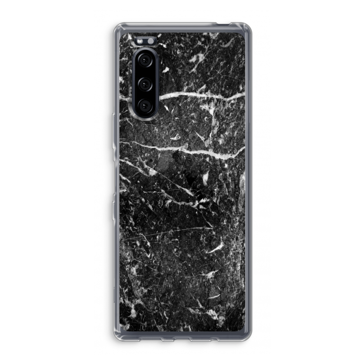 Zwart marmer: Sony Xperia 5 Transparant Hoesje