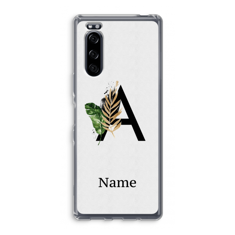Charcoal Flora: Sony Xperia 5 Transparant Hoesje