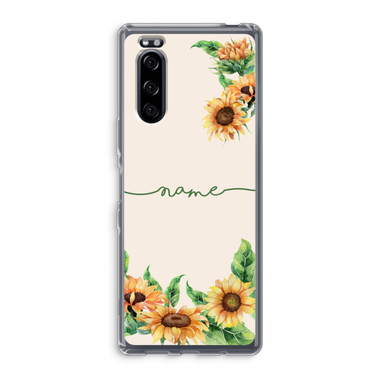 Zonnebloemen: Sony Xperia 5 Transparant Hoesje