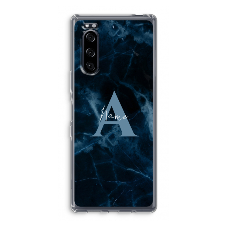 Midnight Marble: Sony Xperia 5 Transparant Hoesje