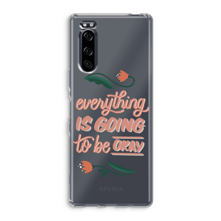 Optimistic flower girl: Sony Xperia 5 Transparant Hoesje