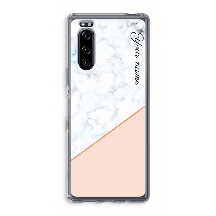 Marmer in stijl: Sony Xperia 5 Transparant Hoesje