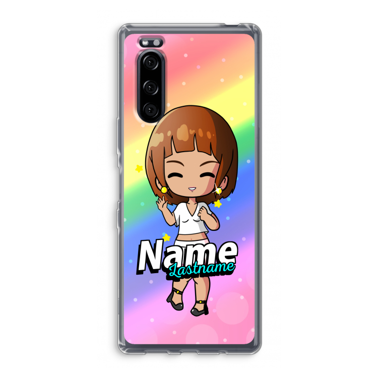 Chibi Maker vrouw: Sony Xperia 5 Transparant Hoesje
