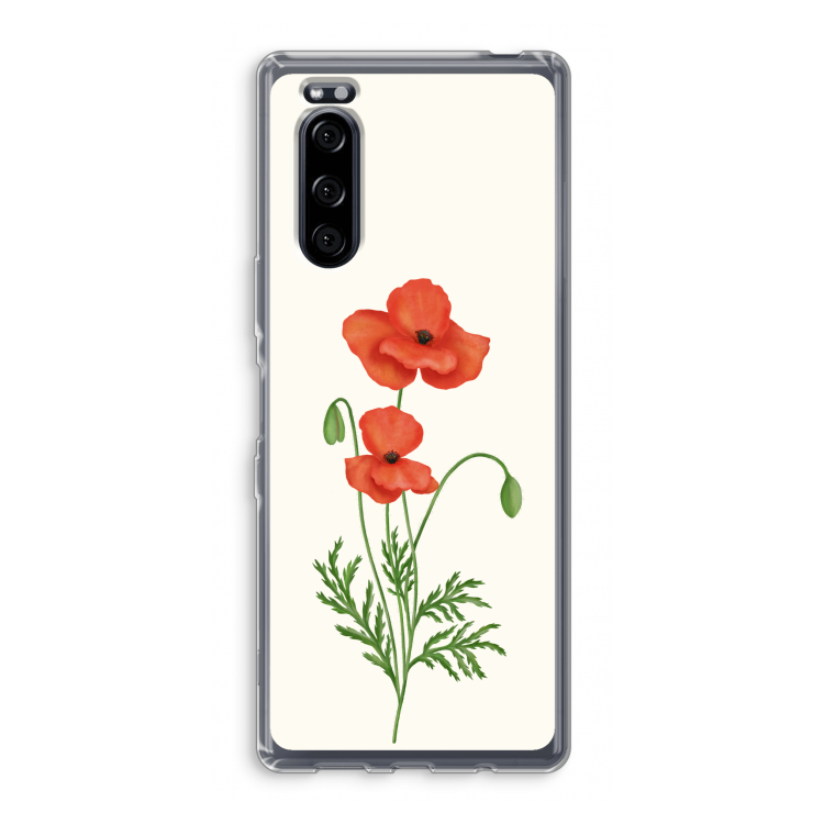 Red poppy: Sony Xperia 5 Transparant Hoesje
