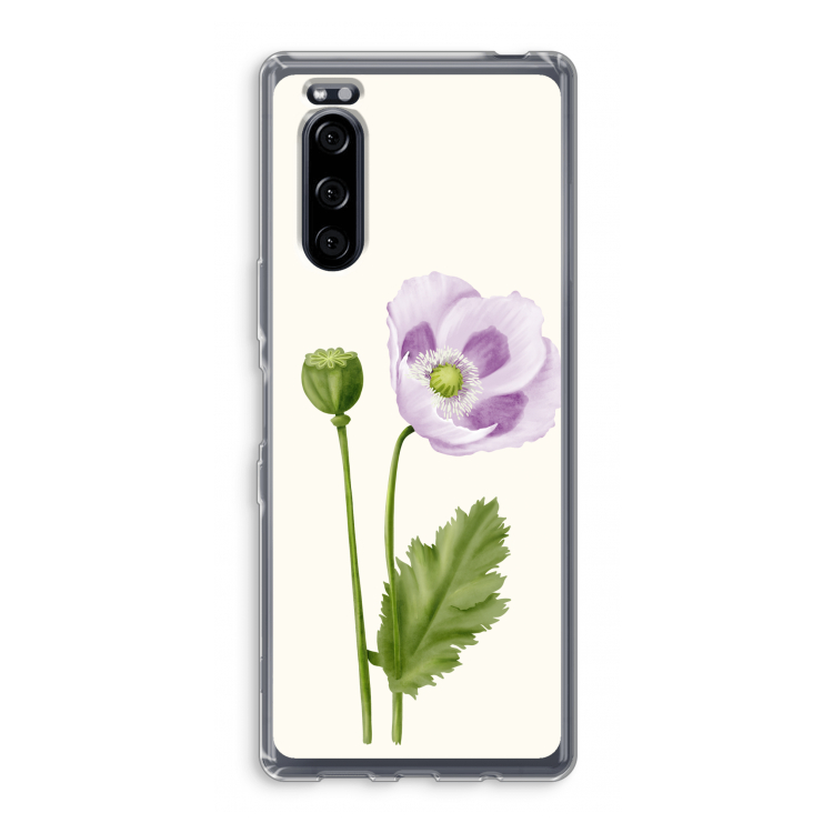 Purple poppy: Sony Xperia 5 Transparant Hoesje
