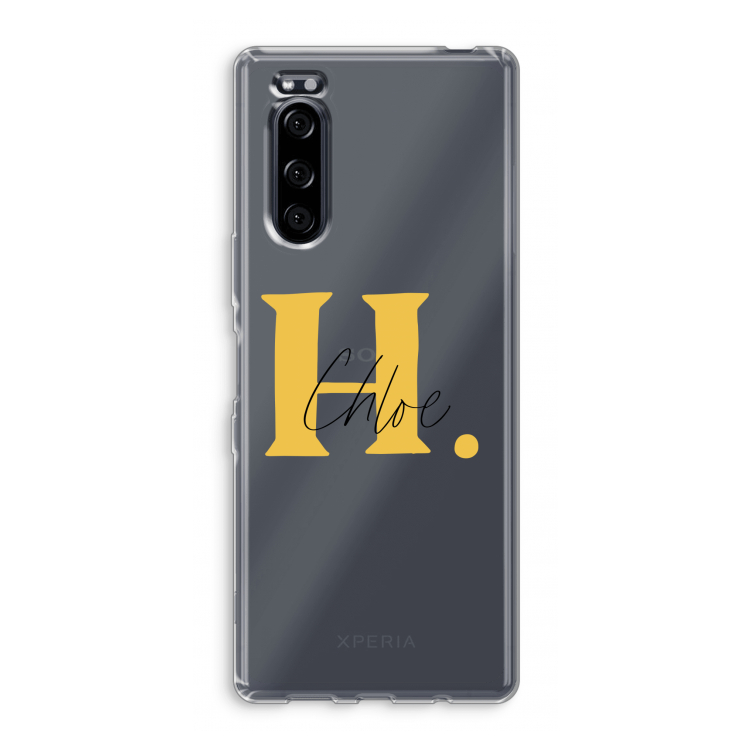 Amber Script: Sony Xperia 5 Transparant Hoesje