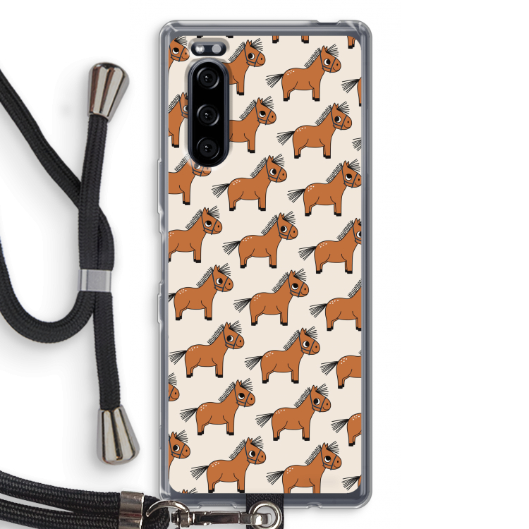 Pony: Sony Xperia 5 Transparant Hoesje met koord