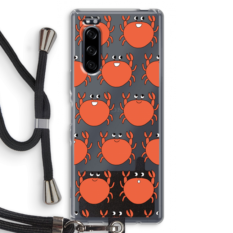 Krab: Sony Xperia 5 Transparant Hoesje met koord