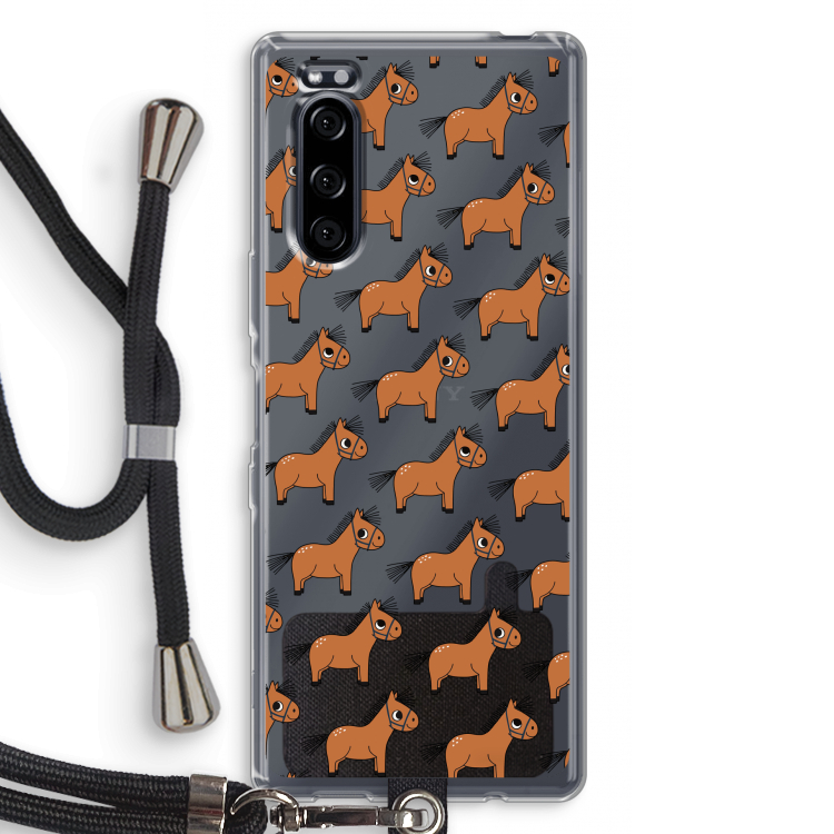 Pony: Sony Xperia 5 Transparant Hoesje met koord