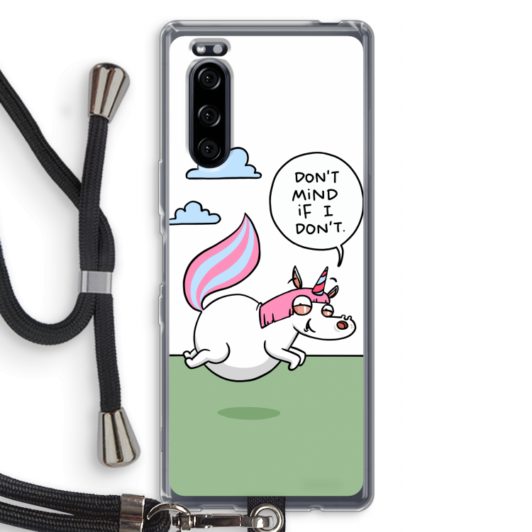 Unicorn: Sony Xperia 5 Transparant Hoesje met koord