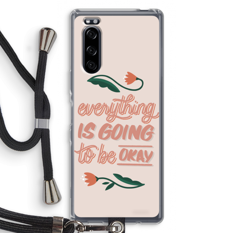 Optimistic flower girl: Sony Xperia 5 Transparant Hoesje met koord