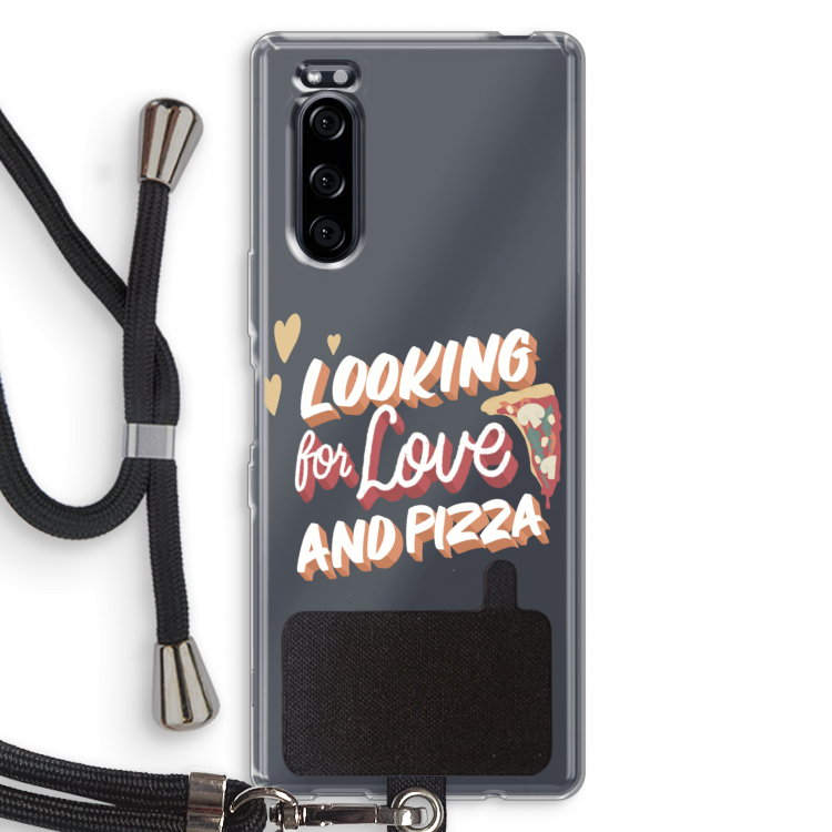 Pizza is the answer: Sony Xperia 5 Transparant Hoesje met koord