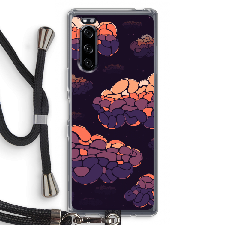 Patroon Wolken: Sony Xperia 5 Transparant Hoesje met koord