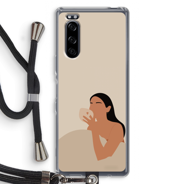 Fresh coffee: Sony Xperia 5 Transparant Hoesje met koord