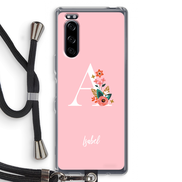 Pink Bouquet: Sony Xperia 5 Transparant Hoesje met koord