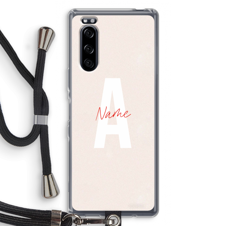 Strawberry Milkshake: Sony Xperia 5 Transparant Hoesje met koord