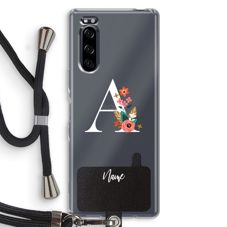 Pink Bouquet: Sony Xperia 5 Transparant Hoesje met koord