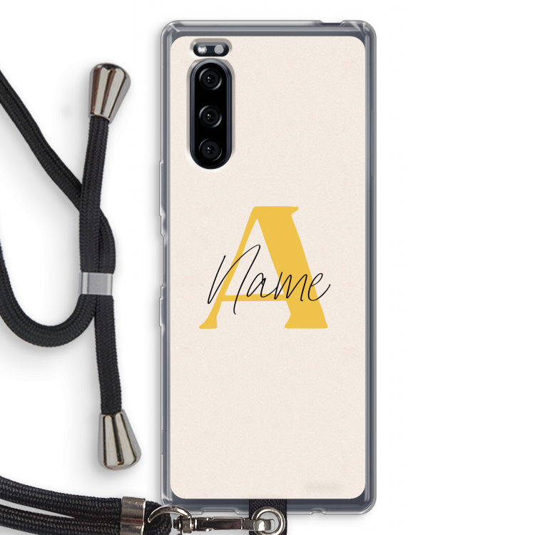 Amber Script: Sony Xperia 5 Transparant Hoesje met koord